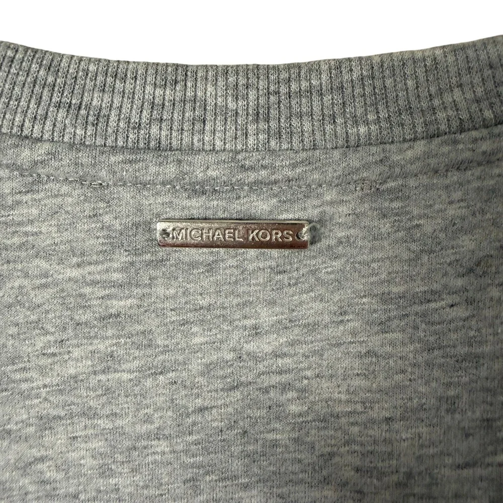 Michael Kors Gray Puff Sleeve Lightweight Sweatshirt Pullover Top‎ Size S